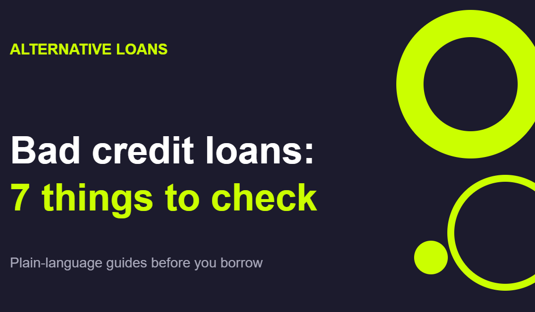 Bad credit loans in Canada: 7 things to check, guide cover