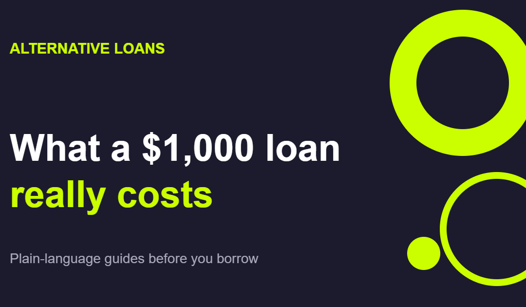 Guide cover: loan cost of a $1,000 loan in Canada